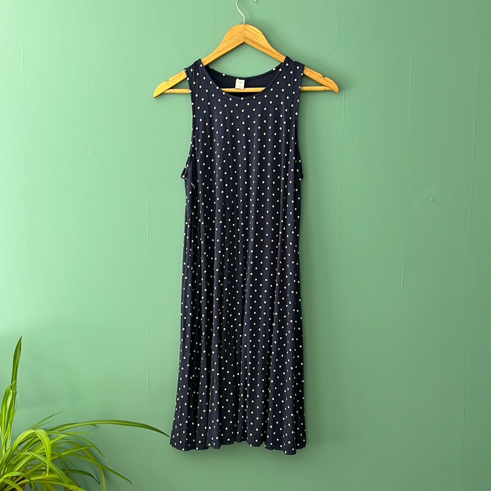 Old Navy Swing Dress Navy Polka Dot Sz M
